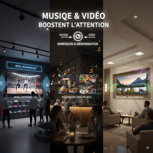 Pourquoi la musique et la vidéo combinées boostent l’attention dans l’affichage dynamique